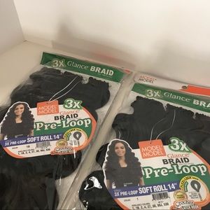 MODEL GLANCE BRAID HAIR COLOR 1B & 1.  3X PRE LOOP